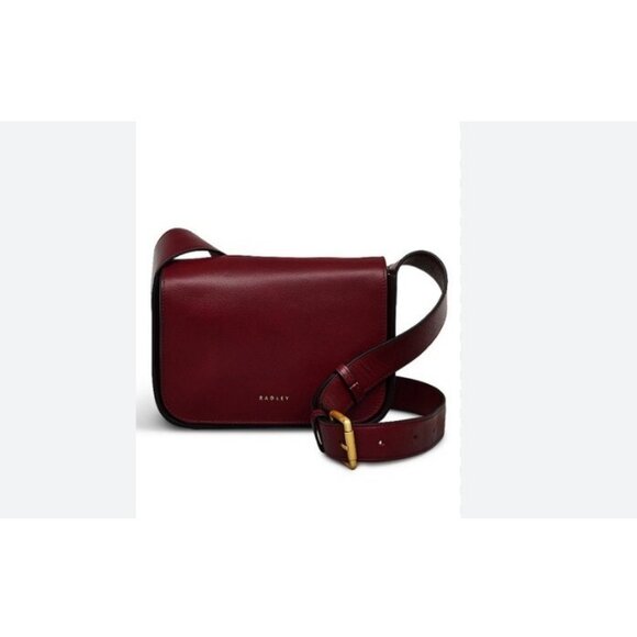 RADLEY London Westwell Lane smooth leather flap small crossbody -Cranberry /Wine - Picture 1 of 7